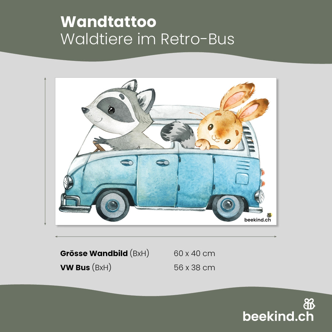 Wandtattoo Oldtimer-Bus